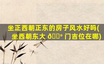 坐正西朝正东的房子风水好吗(坐西朝东大 💮 门吉位在哪)